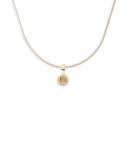 Internal Compass : Champagne Citrine Fine Diamond Cut Curb Necklace