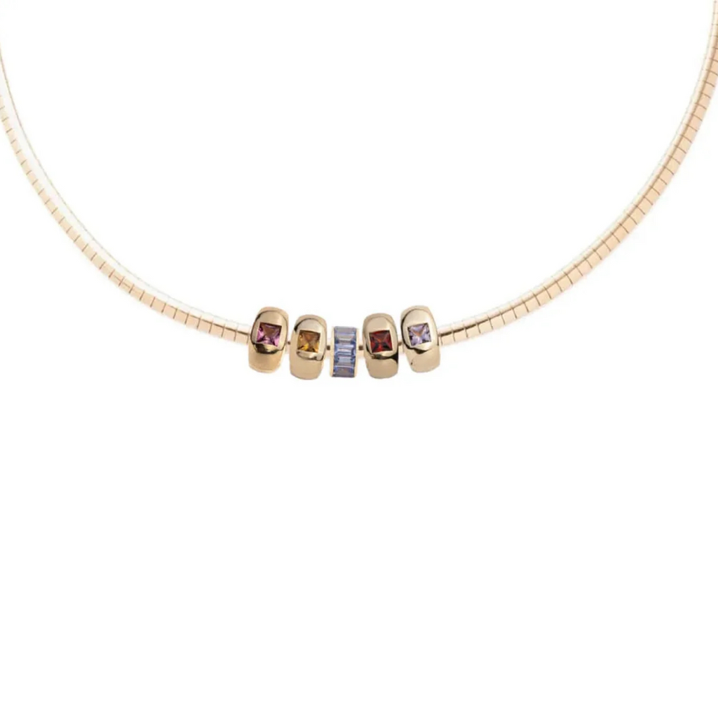 Vivacity & Multi Gemstone Heart Slide : Small Sleek Collar Story view 1