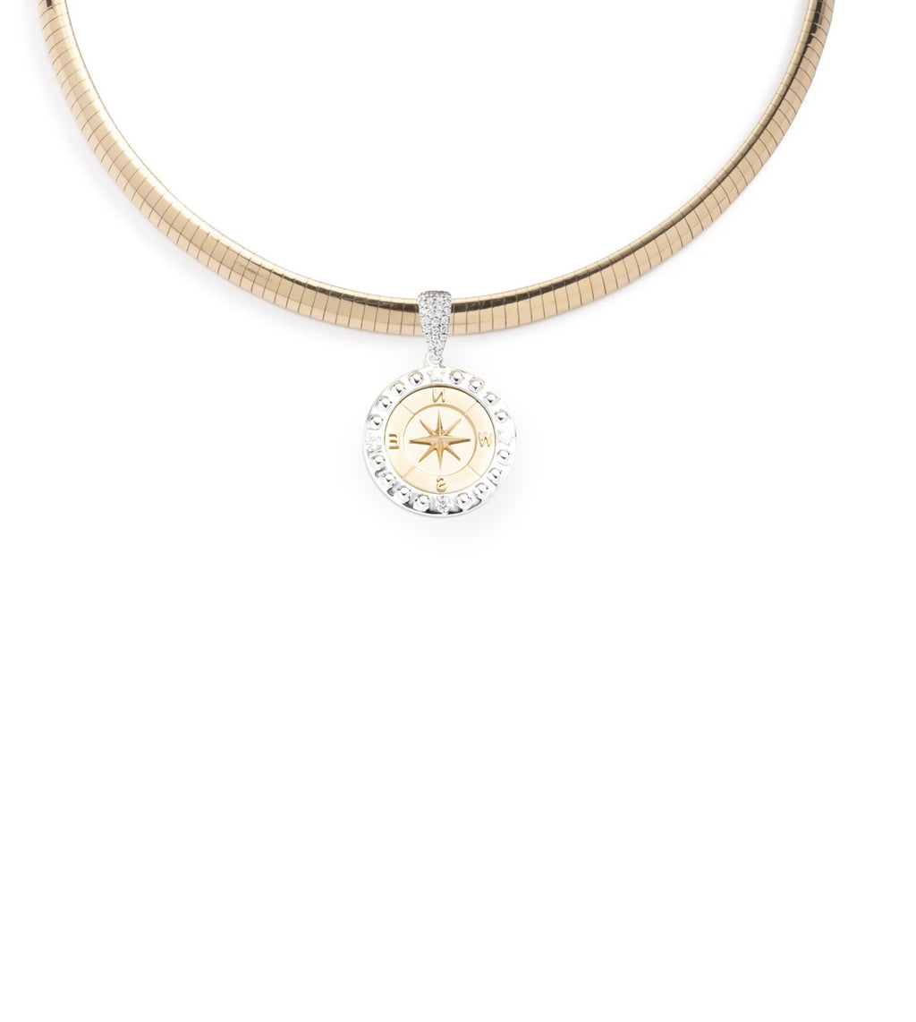 18K Yellow Gold Internal Compass : Medium Sleek Collar Necklace – FoundRae