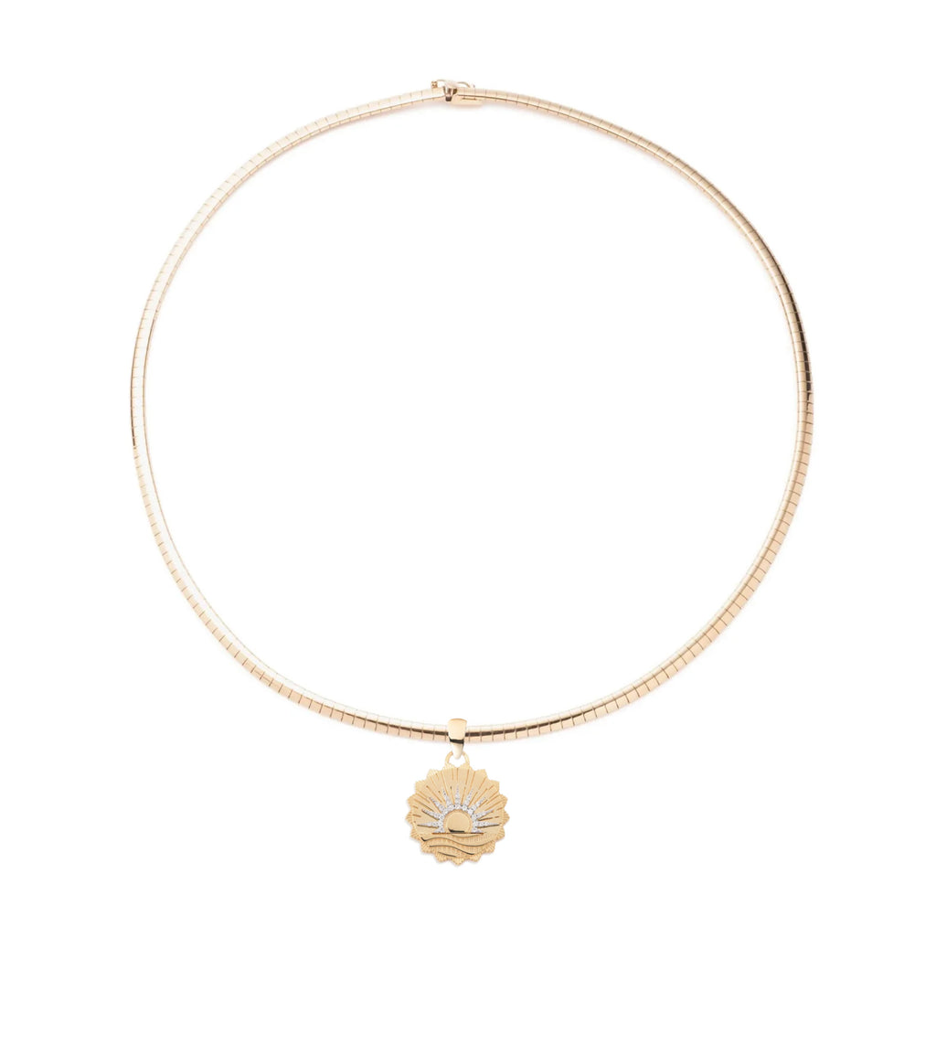 18K Yellow Gold New Beginnings - Internal Compass : Small Sleek Collar Necklace – FoundRae