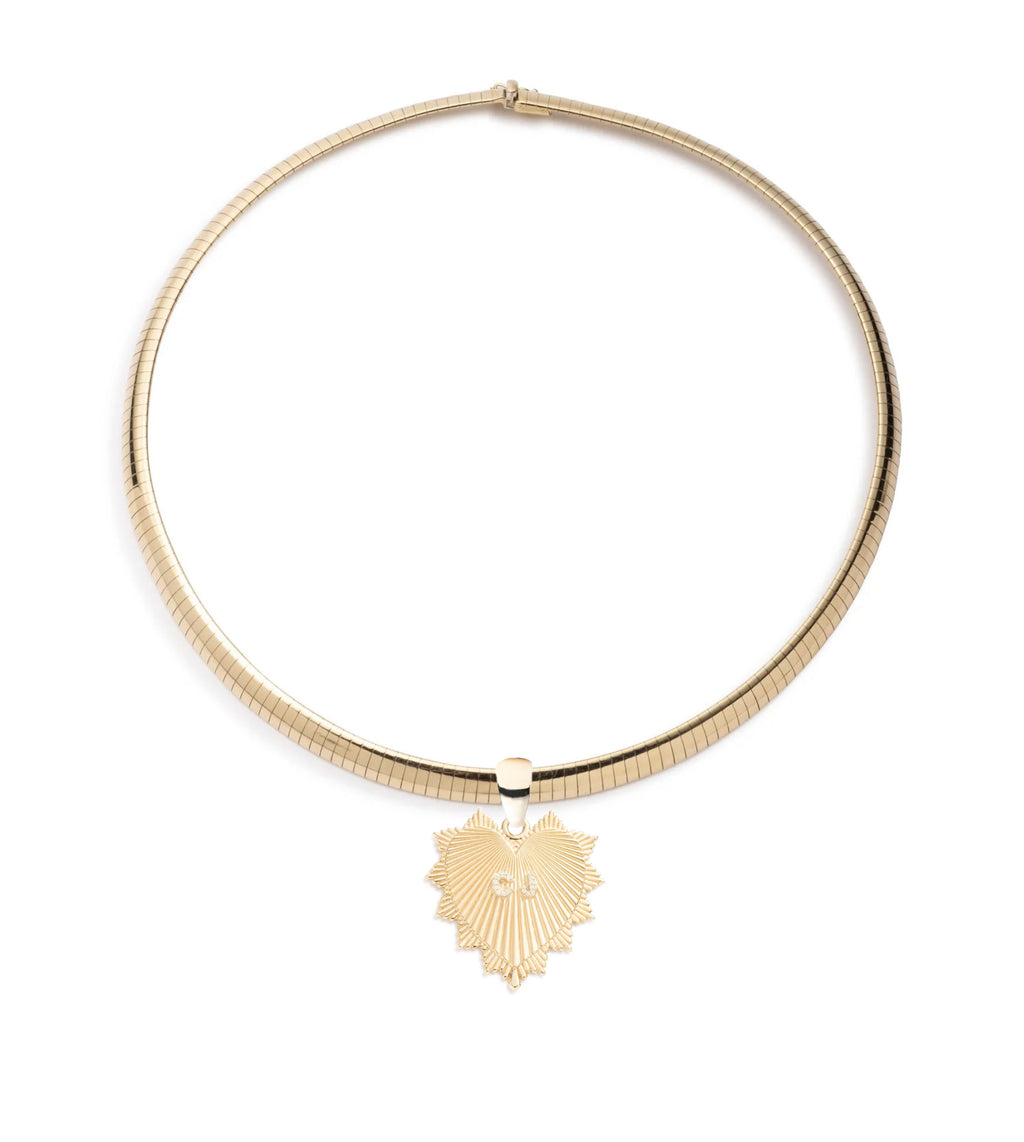 18K Yellow Gold Custom Centered Heart Love Token : Medium Sleek Collar Necklace – FoundRae