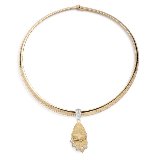 Reverie | Butterfly Wings Medium Sleek Collar Necklace | Diamonds, Yellow Gold