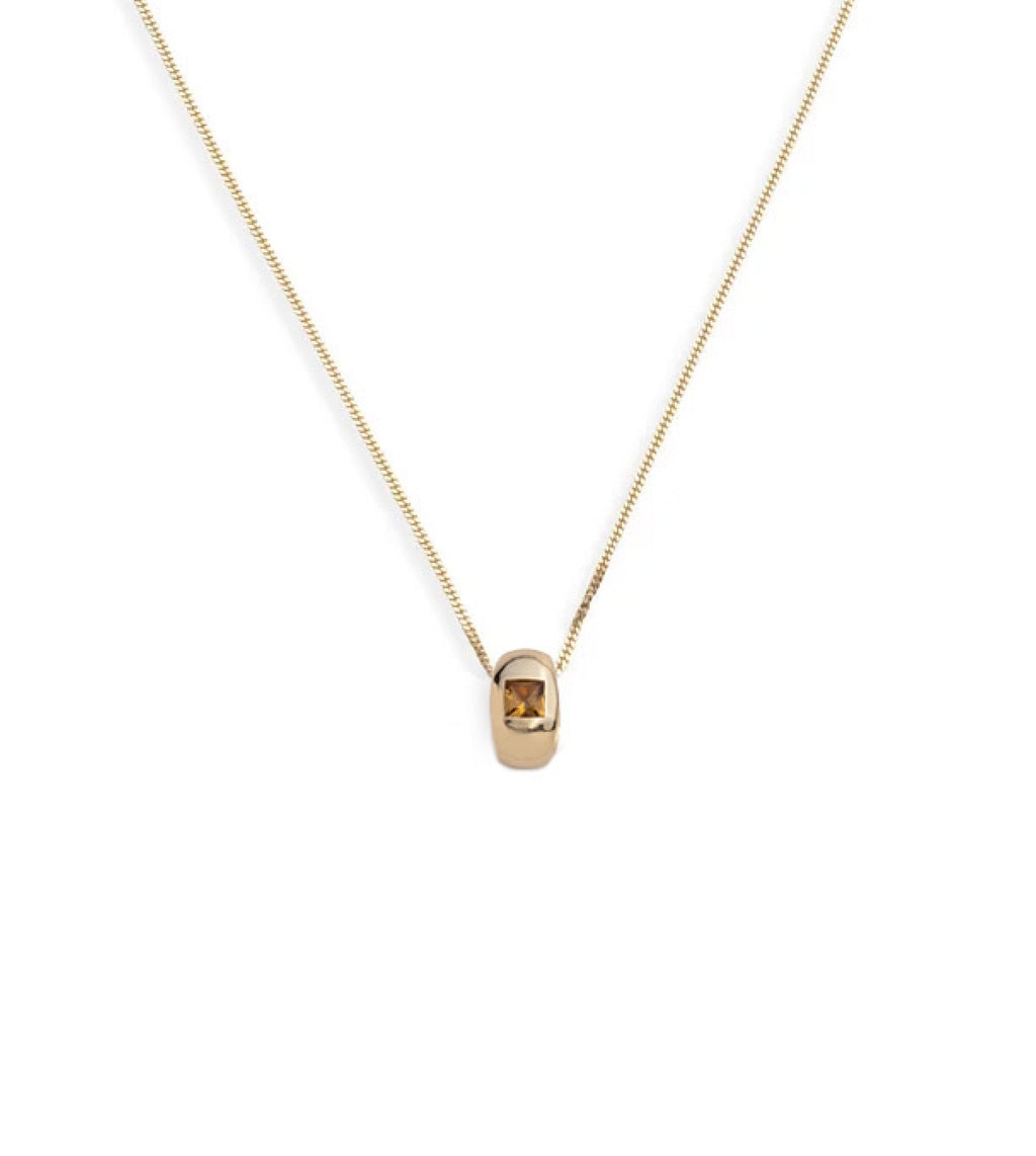 Princess Cut Champagne Citrine - Love : Fine Diamond Cut Curb Necklace view 1