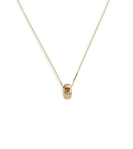 Princess Cut Champagne Citrine - Love : Fine Diamond Cut Curb Necklace