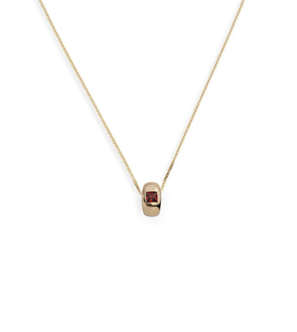 Princess Cut Garnet - Love : Fine Diamond Cut Curb Necklace view 1