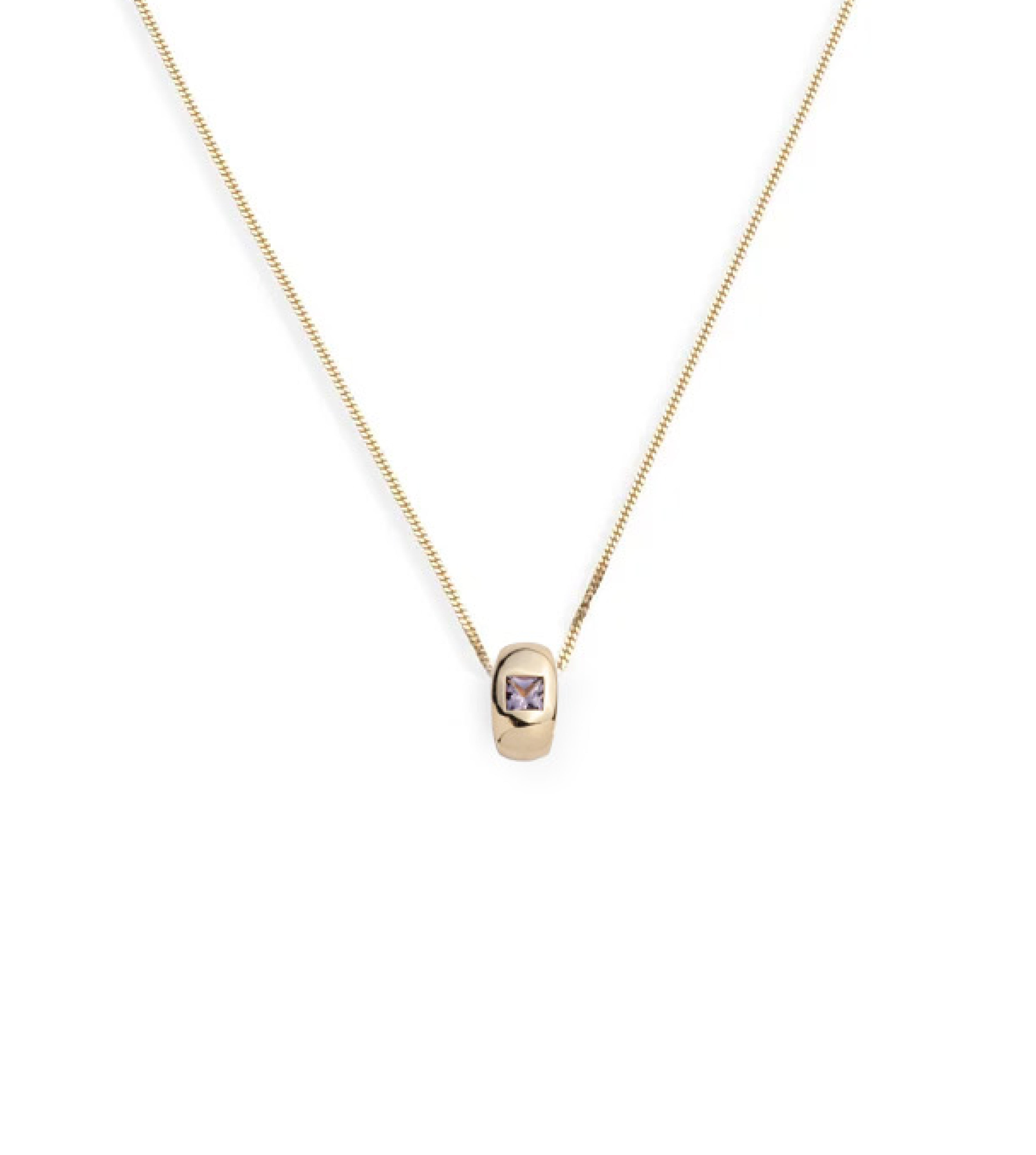 Princess Cut Violet Spinel - Love : Fine Diamond Cut Curb Necklace