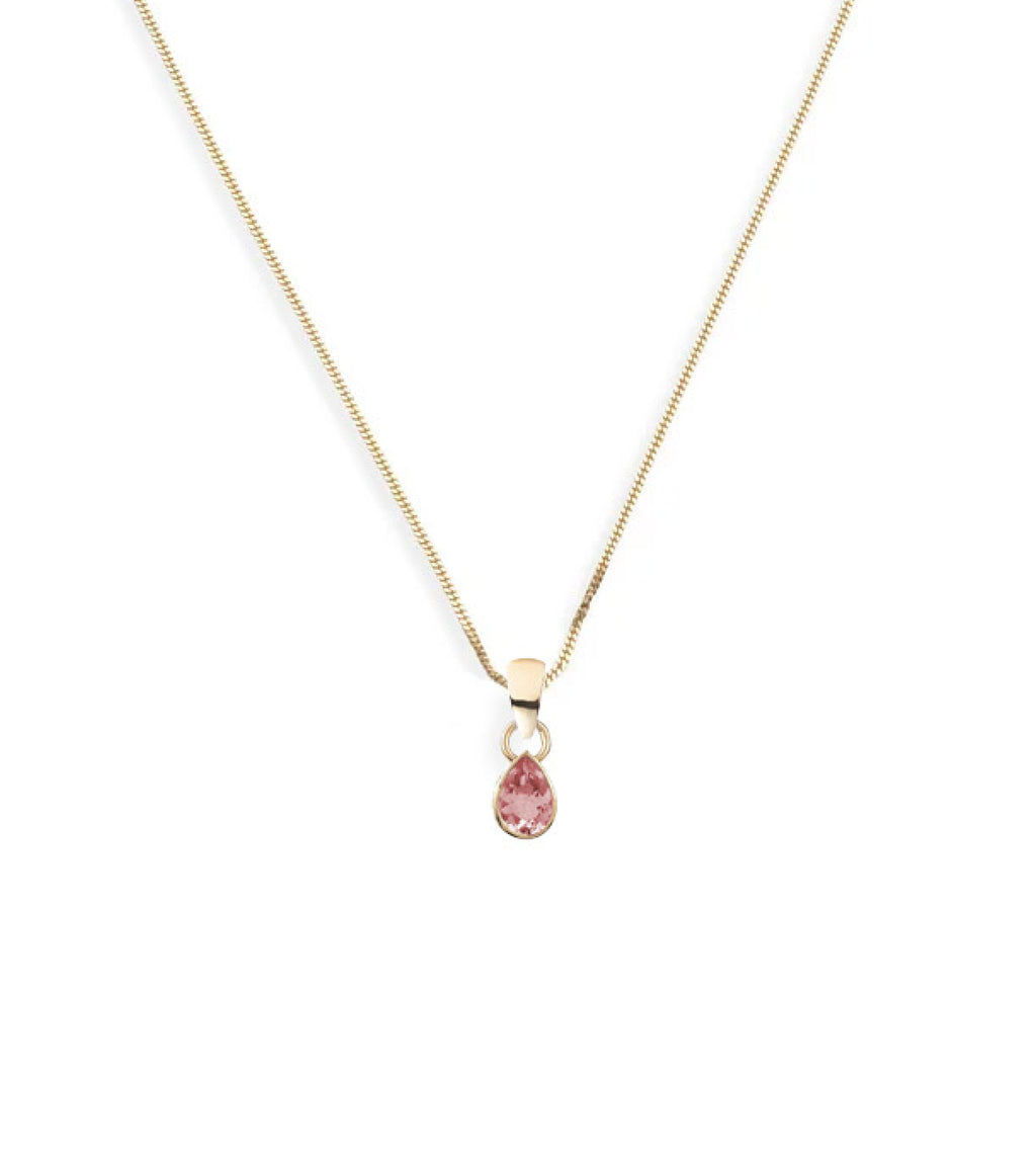 Forever & Always a Pair Pink Tourmaline - Love : Fine Diamond Cut Curb Necklace view 1