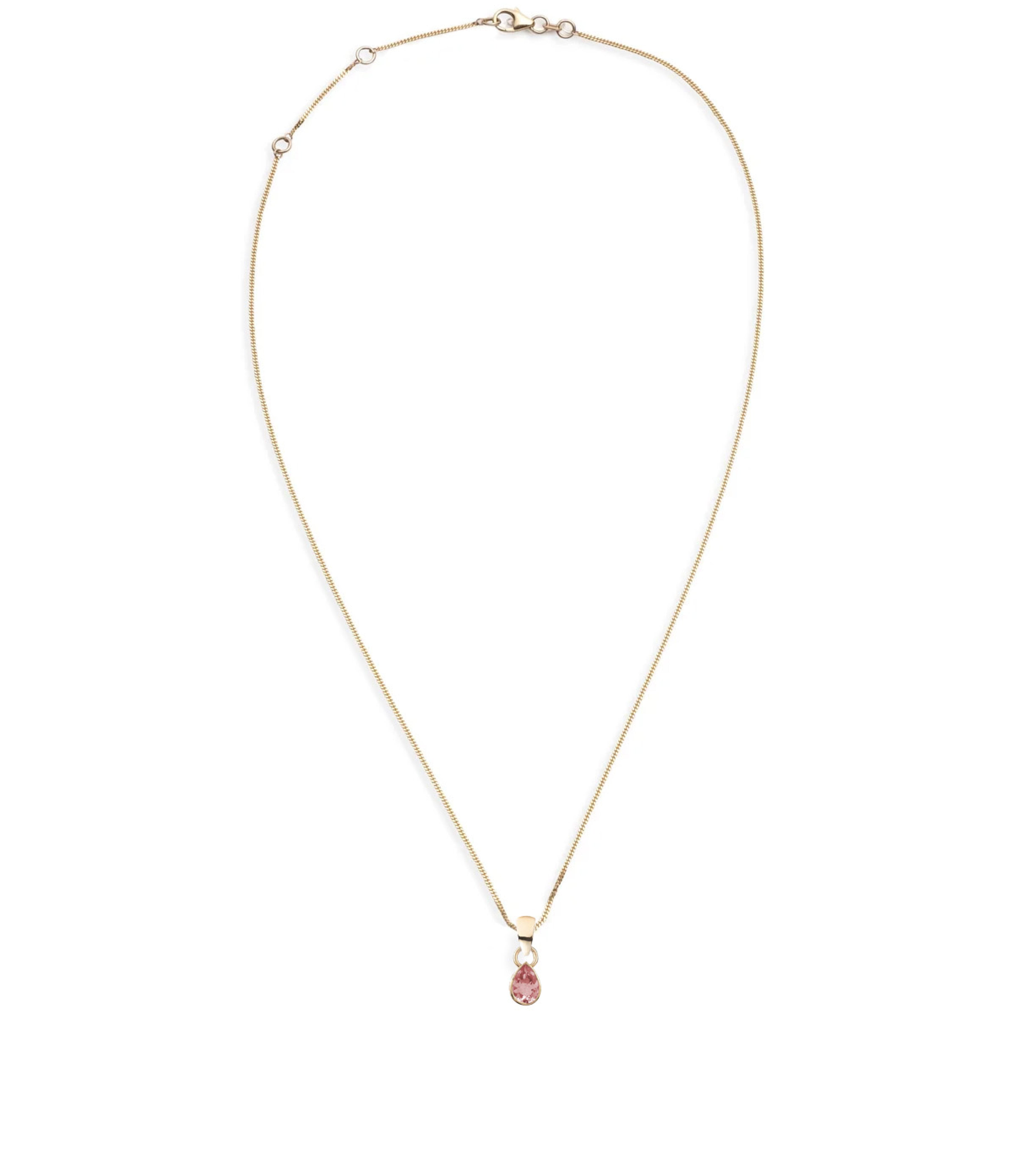 Forever & Always a Pair Pink Tourmaline - Love : Fine Diamond Cut Curb Necklace