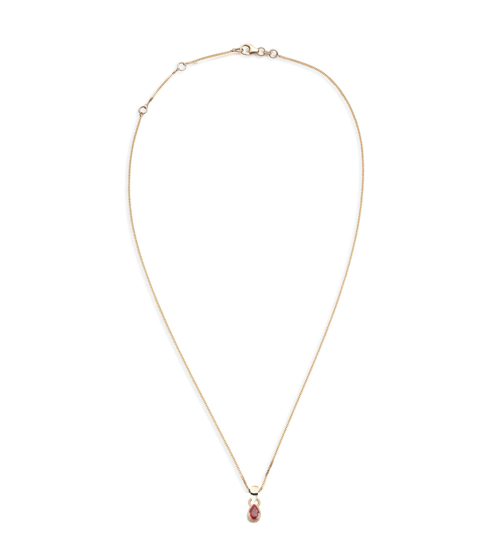 18K Yellow Gold Forever & Always a Pair Ruby - Love : Fine Diamond Cut Curb Necklace – FoundRae