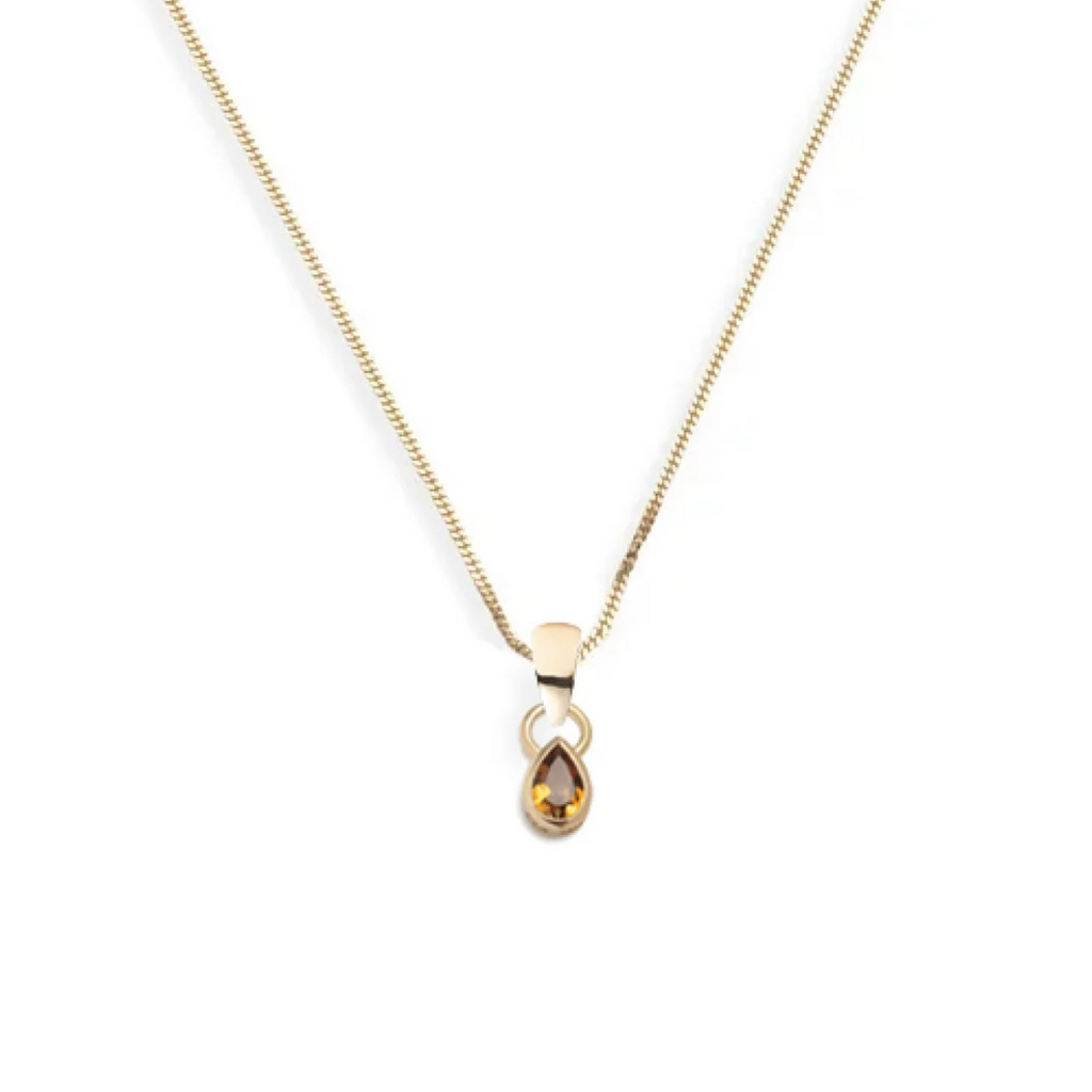 Forever & Always a Pair Yellow Citrine - Love : Fine Diamond Cut Curb Necklace view 1