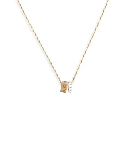 Engravable and Pave Heart Beat : Fine Diamond Cut Curb Necklace