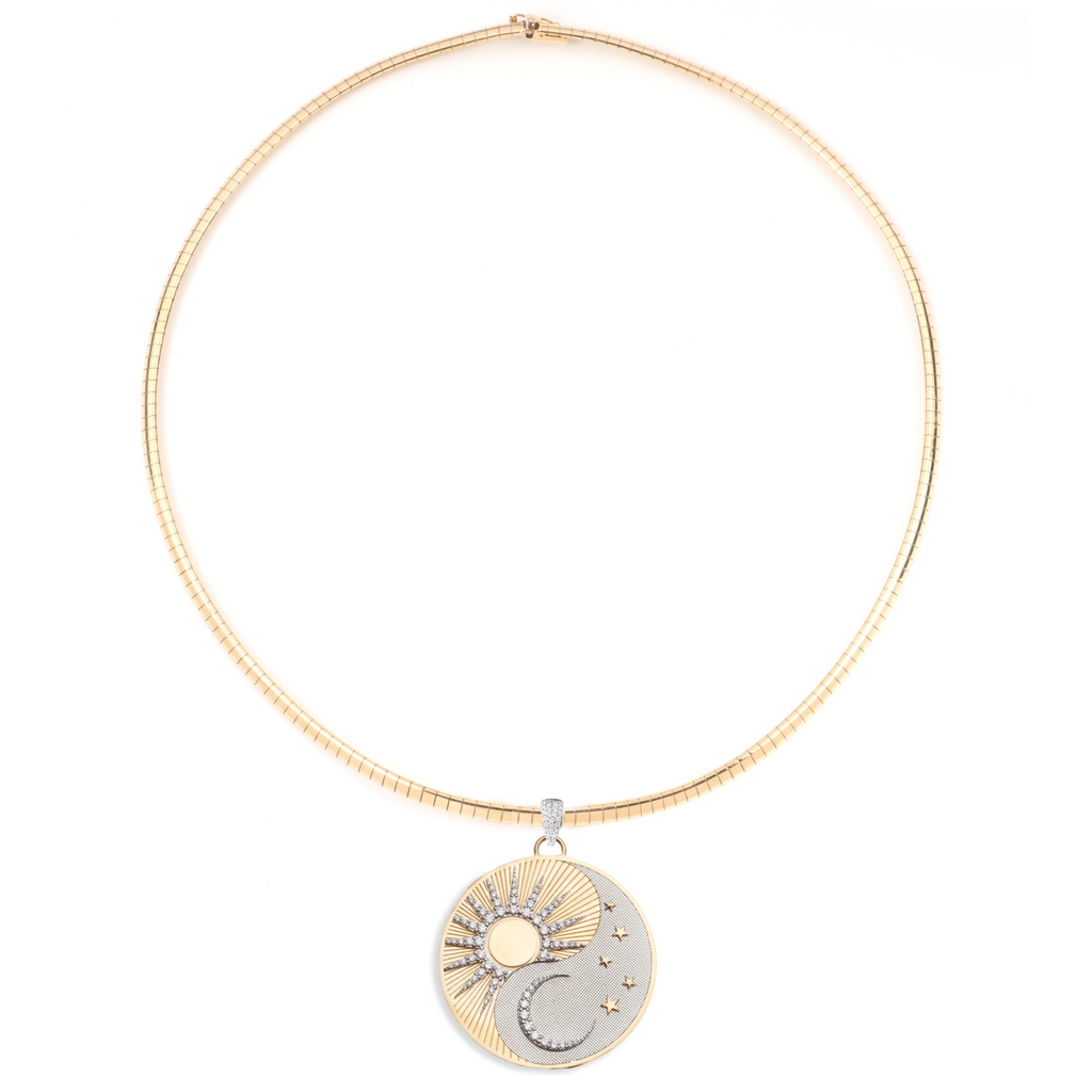 18K Yellow Gold Balance - Oversized : Small Sleek Collar Necklace – FoundRae view 2