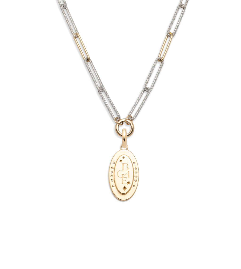 North Star - Internal Compass : Engravable Pave Diamond Extended Clip Necklace view 1