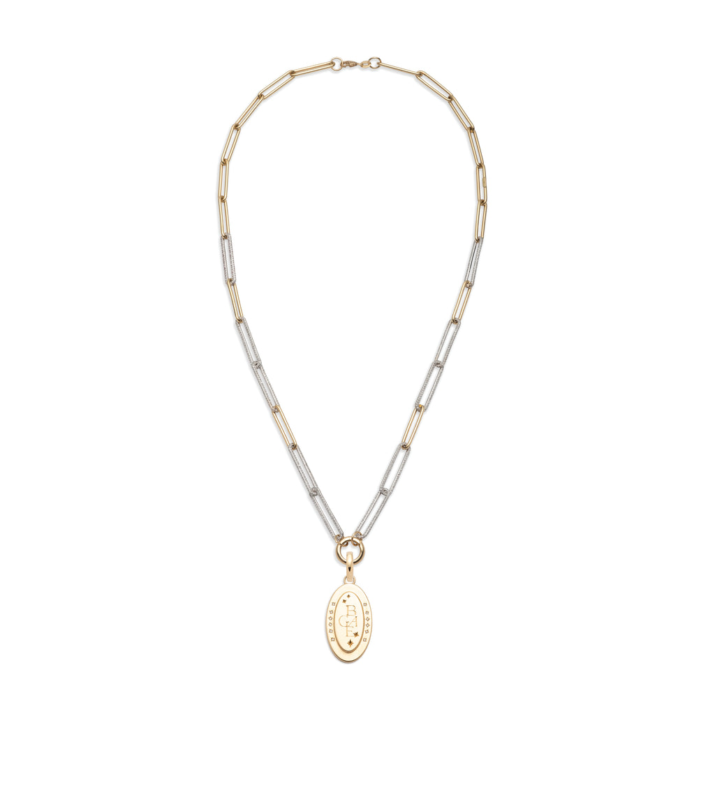 North Star - Internal Compass : Engravable Pave Diamond Extended Clip Necklace view 2