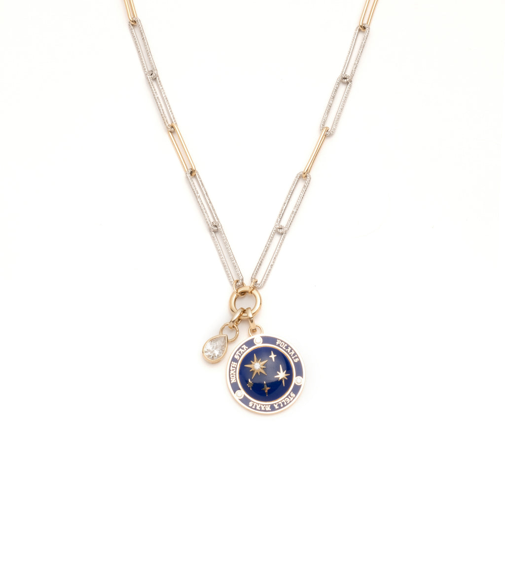 Internal Compass & True Love : Pave Diamond Extended Clip Necklace Story view 1