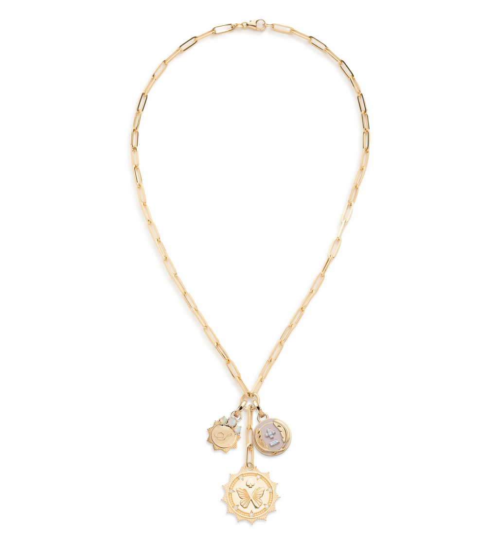 18K Yellow Gold Reverie, Vivacity & Foundational Keys : Classic Fob Clip Extension Necklace Story – FoundRae view 2