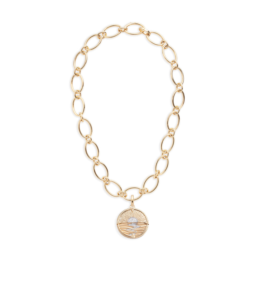 18K Yellow Gold New Beginnings - Internal Compass : Oval Link Chain Necklace – FoundRae