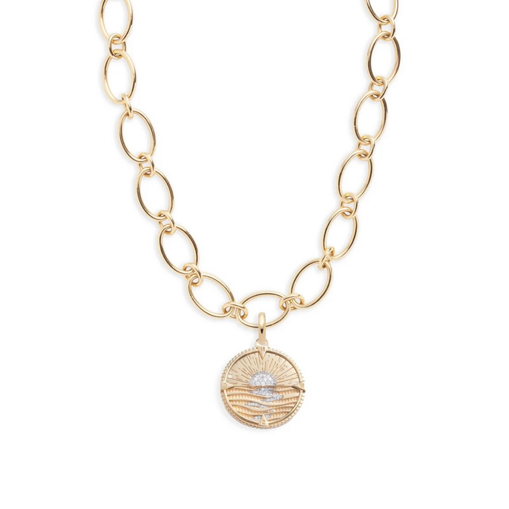 New Beginnings - Internal Compass : Oval Link Chain Necklace view 1