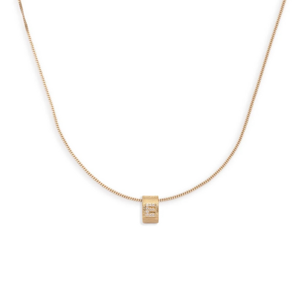 Pavé Diamond Initial Heart Beat : Fine Diamond Cut Curb Chain Necklace