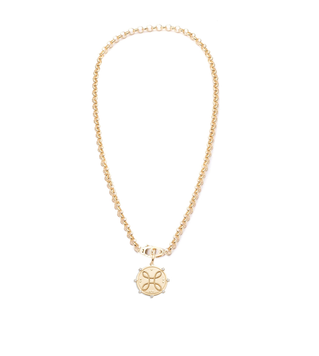 18K Yellow Gold True Love : Pave Diamond Heavy Belcher Sister Hook Necklace – FoundRae