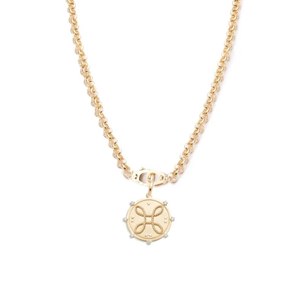 True Love : Pave Diamond Heavy Belcher Sister Hook Necklace view 1