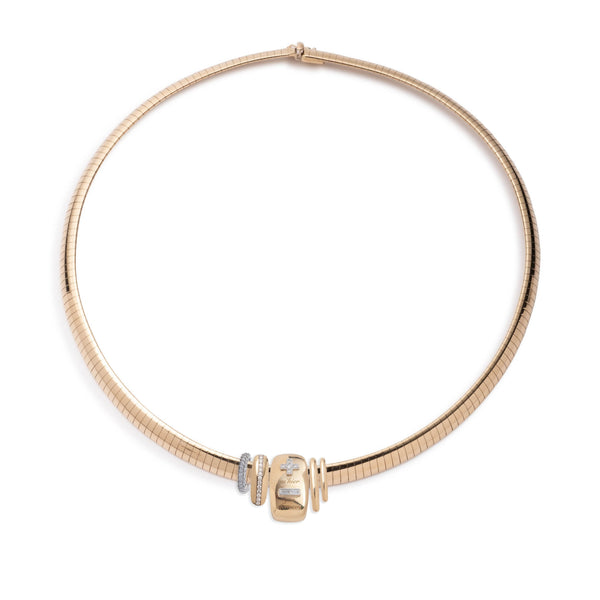 Vivacity - True Love | Ever Growing Love and Heart Slides Medium Sleek Collar Necklace | Diamonds, Yellow Gold