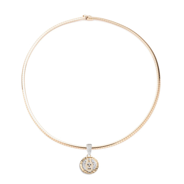 Vivacity | Ever Growing Love Small Sleek Collar Necklace | Diamonds, Mixed Gold