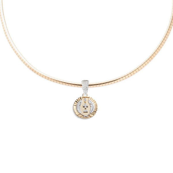 Vivacity | Ever Growing Love Small Sleek Collar Necklace | Diamonds, Mixed Gold