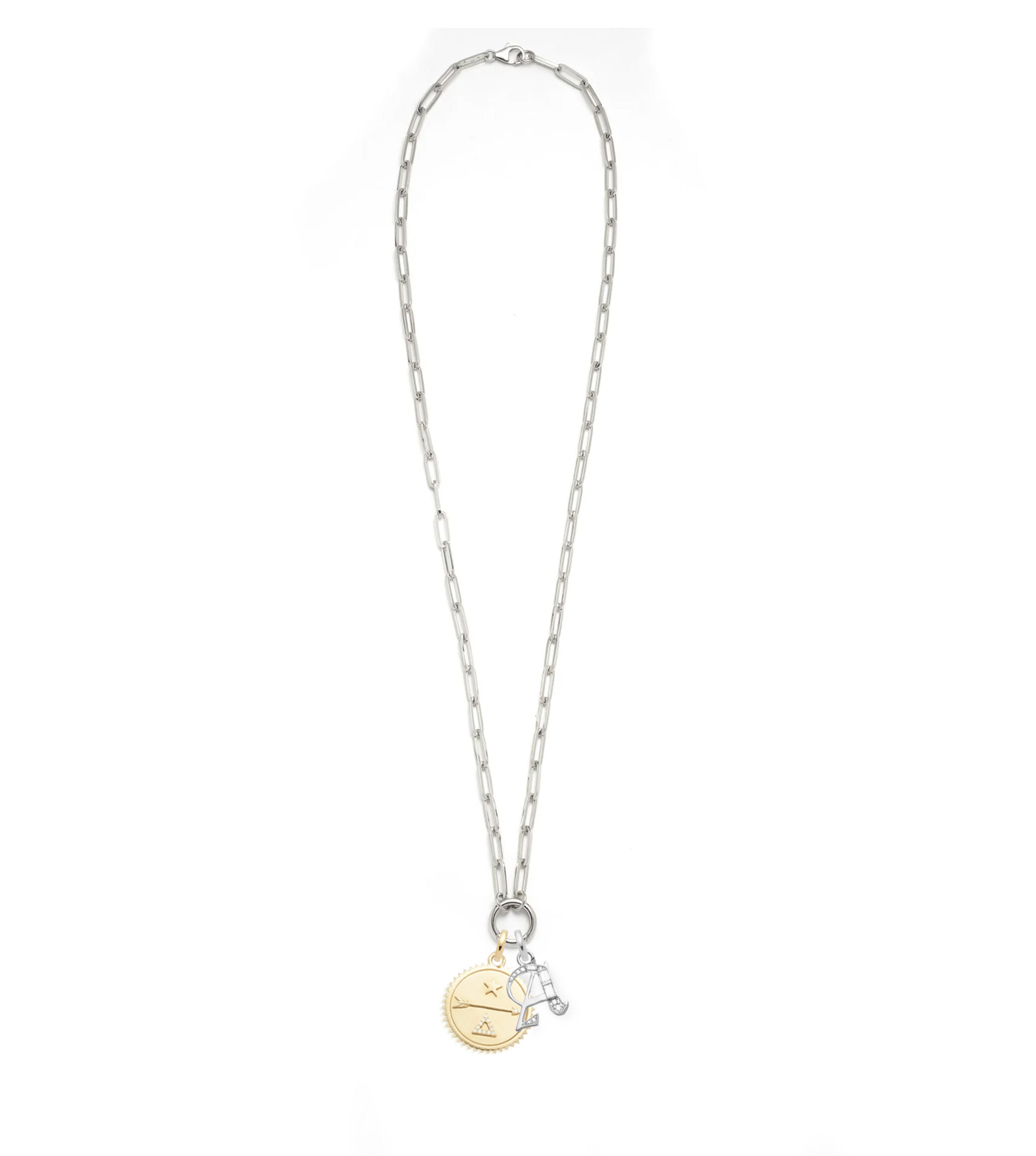 Dream & Initials : Classic Fob Open Clip Necklace