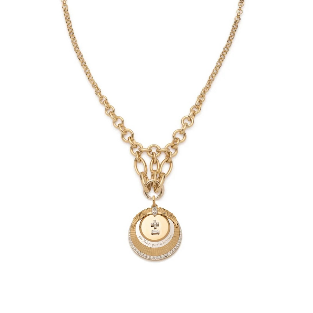 Vivacity Lattice Necklace : in Yellow Gold with Diamonds view 1