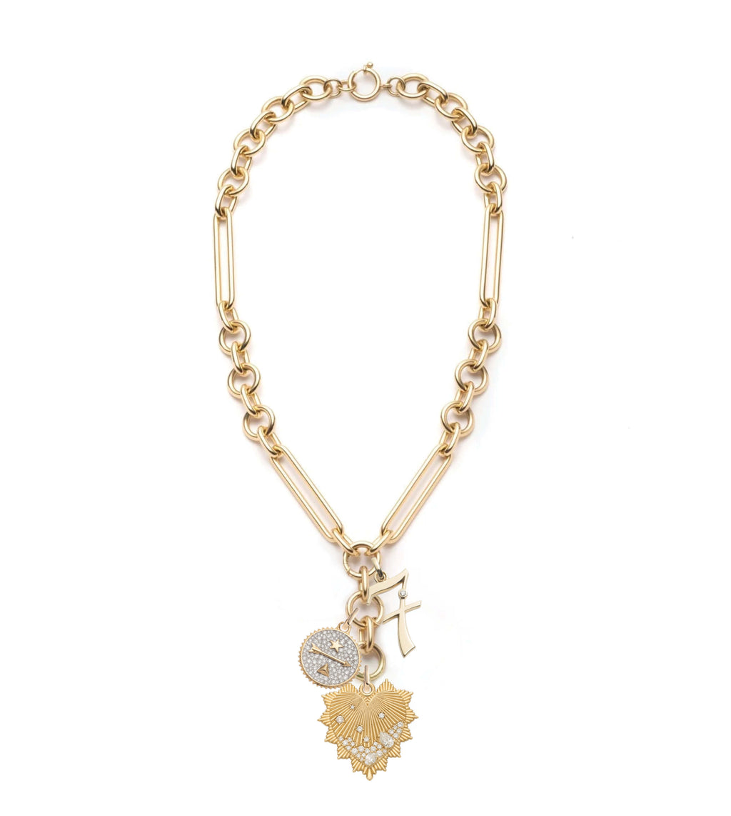 18K Yellow Gold Heart Love Token Oversized Mixed Clip Story : in Yellow Gold with Diamonds – FoundRae