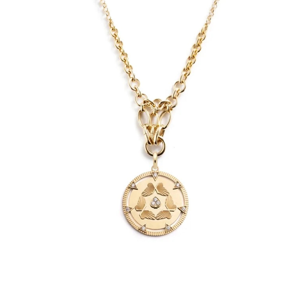 Reverie | Butterfly Triskele Lattice Necklace | Diamonds, Yellow Gold view 1