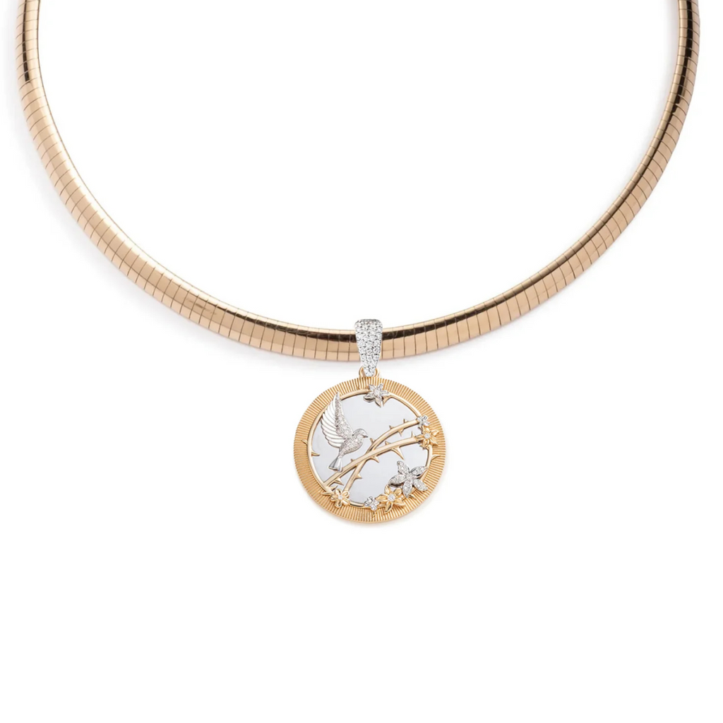 Resilience Sleek Collar Necklace : in Yellow Gold with Diamonds view 1