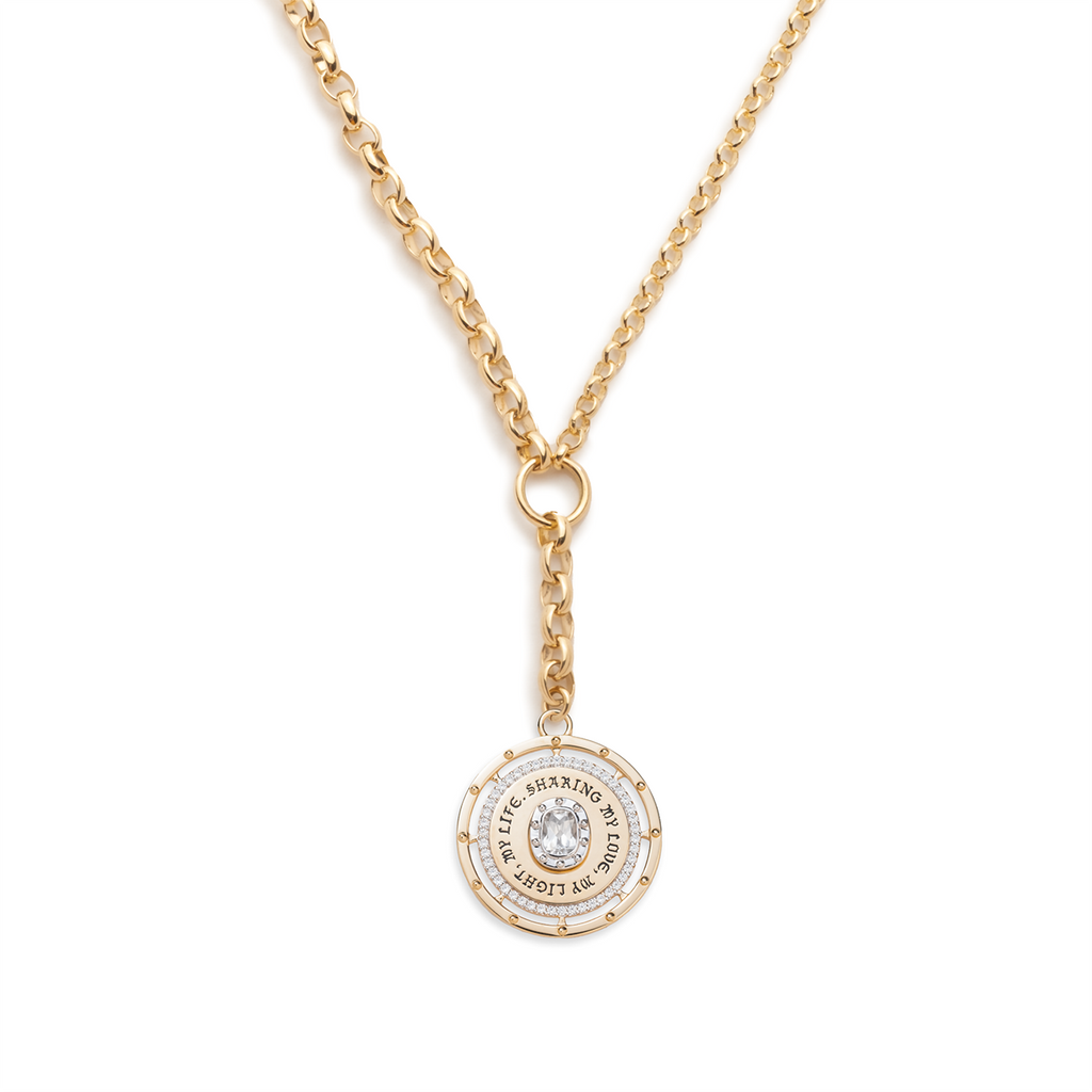 Lovestruck Commitment Heavy Belcher Necklace : in Yellow Gold with Cushion Diamond view 1