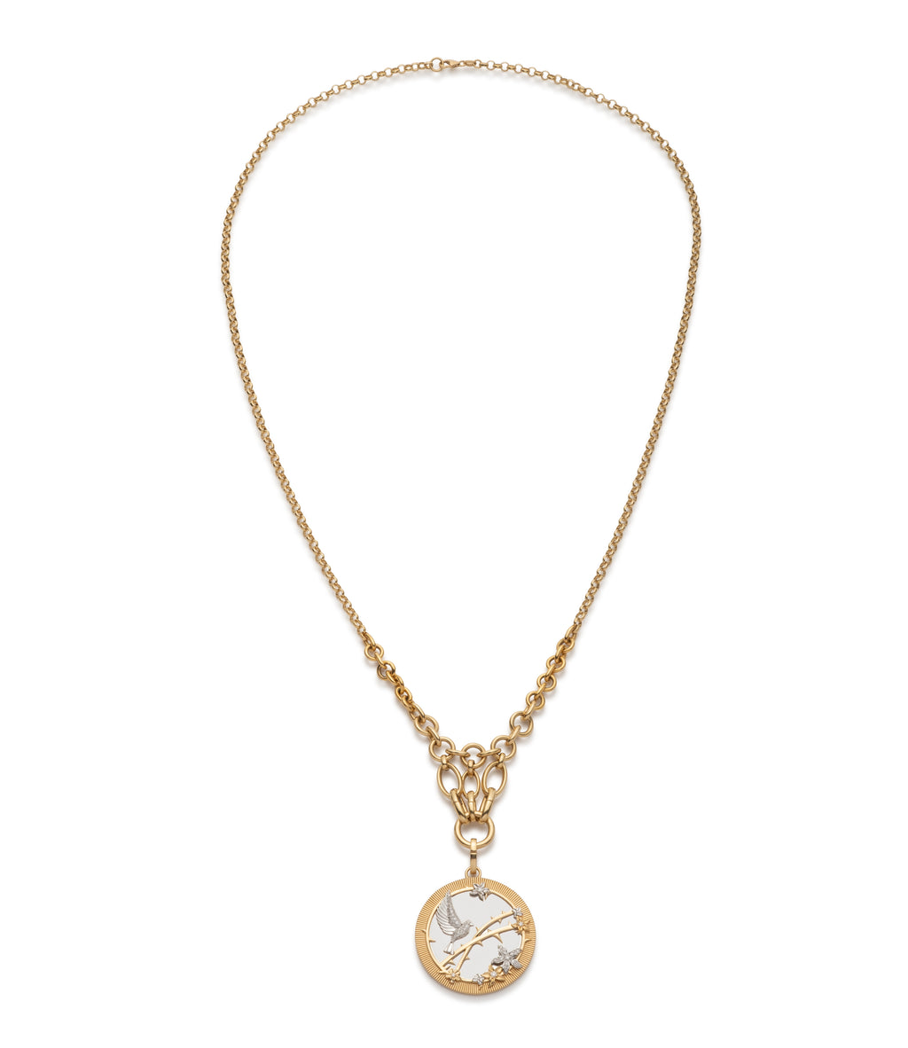 18K Mixed Gold Resilience Lattice Chain Necklace : in Mixed Gold with Diamonds – FoundRae view 2