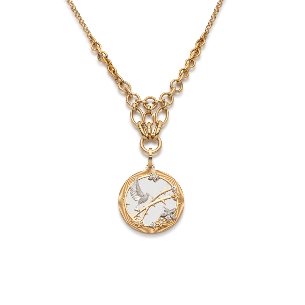 Resilience | Sparrow Lattice Necklace | Diamonds, Mixed Gold view 1