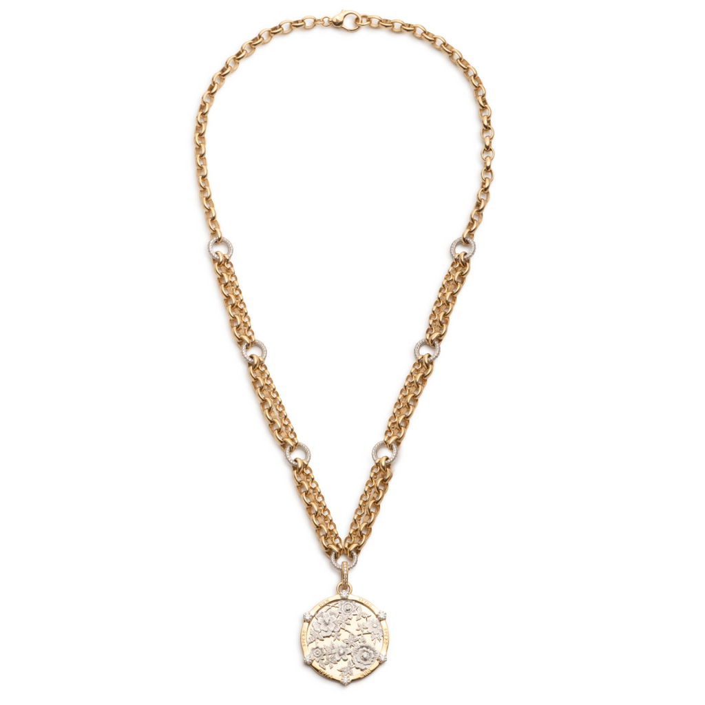 18K Mixed Gold Resilience Festoon Necklace : in Mixed Gold with Diamonds – FoundRae view 2