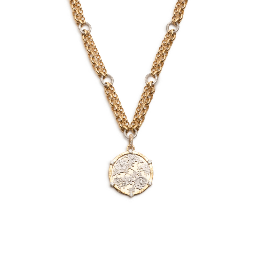 Resilience Festoon Necklace : in Mixed Gold with Diamonds view 1