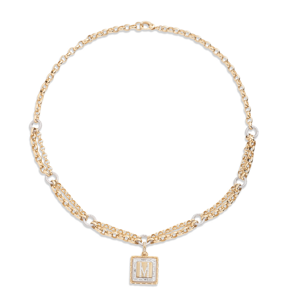 18K Yellow Gold Lovestruck Pierced Baby Pendant Festoon Necklace : in Yellow Gold with Diamonds – FoundRae view 2