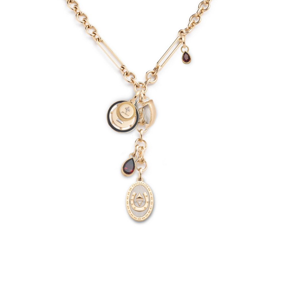 Protection and Vivacity Midsized Mixed Clip Extension Story : in Yellow Gold with Multi Gemstones view 1