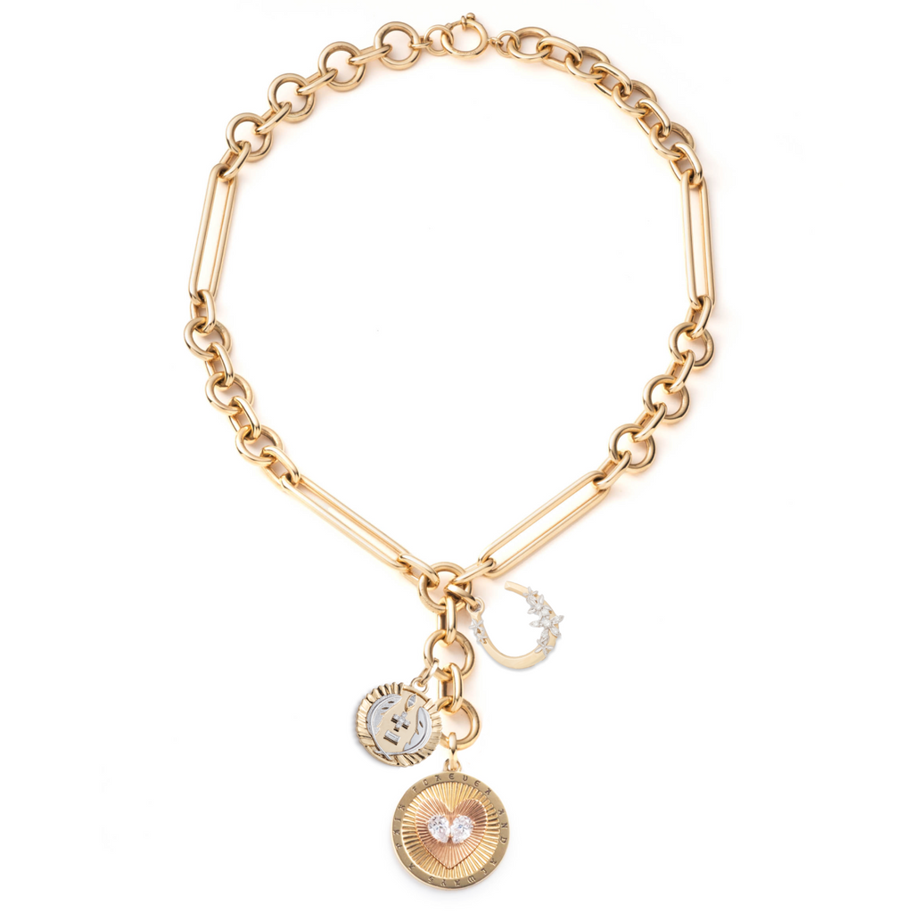 18K Mixed Gold True Love and Vivacity Oversized Mixed Clip Story : in Mixed Gold with Diamonds – FoundRae view 2