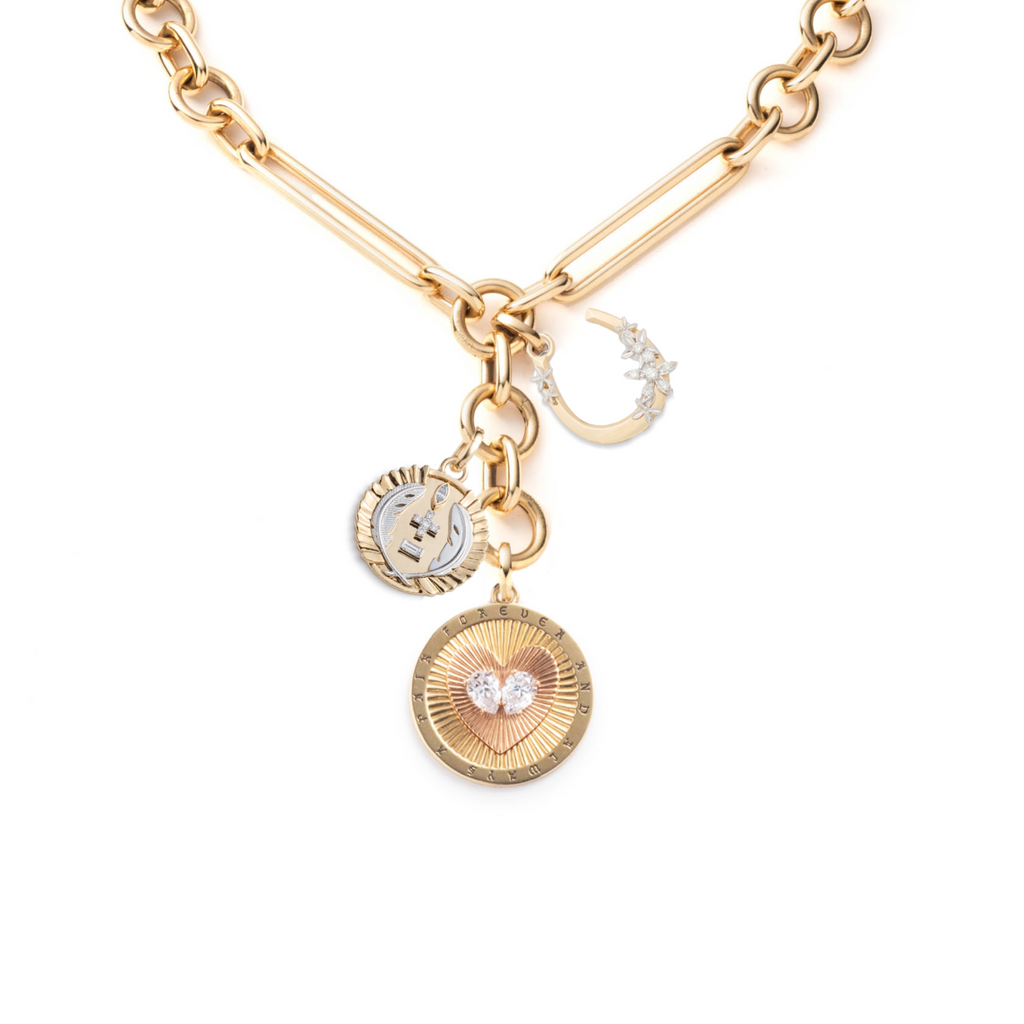 True Love and Vivacity Oversized Mixed Clip Story : in Mixed Gold with Diamonds view 1