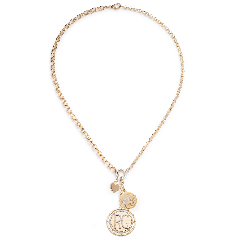 18K Yellow Gold True Love and New Beginnings Heavy Mixed Belcher Extension Story : in Yellow Gold with Diamonds – FoundRae view 2