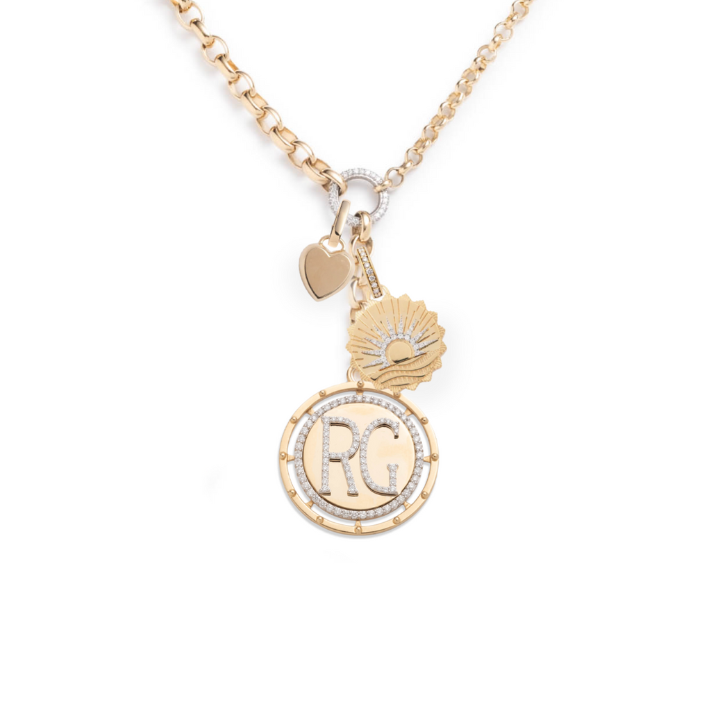 True Love and New Beginnings Heavy Mixed Belcher Extension Story : in Yellow Gold with Diamonds view 1