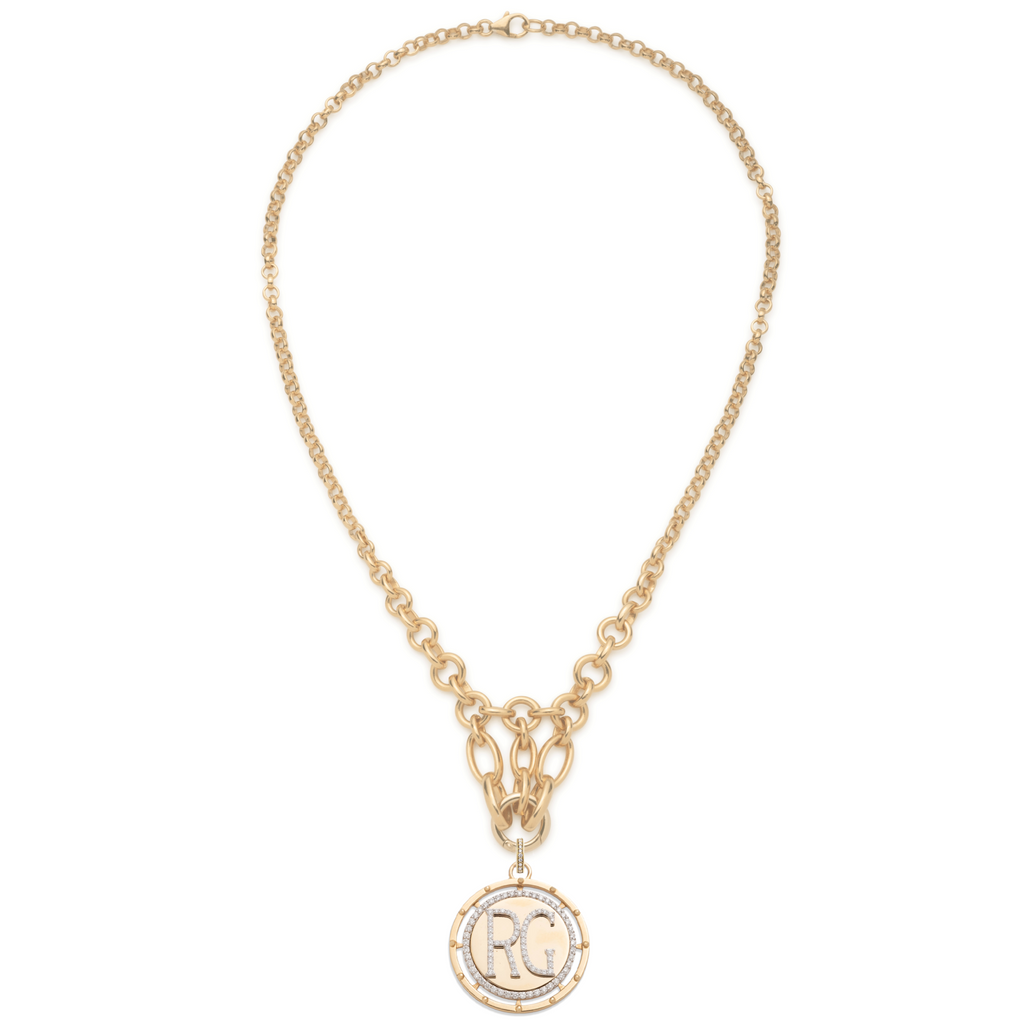 18K Yellow Gold Lovestruck Pierced Lattice Necklace : in Yellow Gold with Diamonds – FoundRae view 3