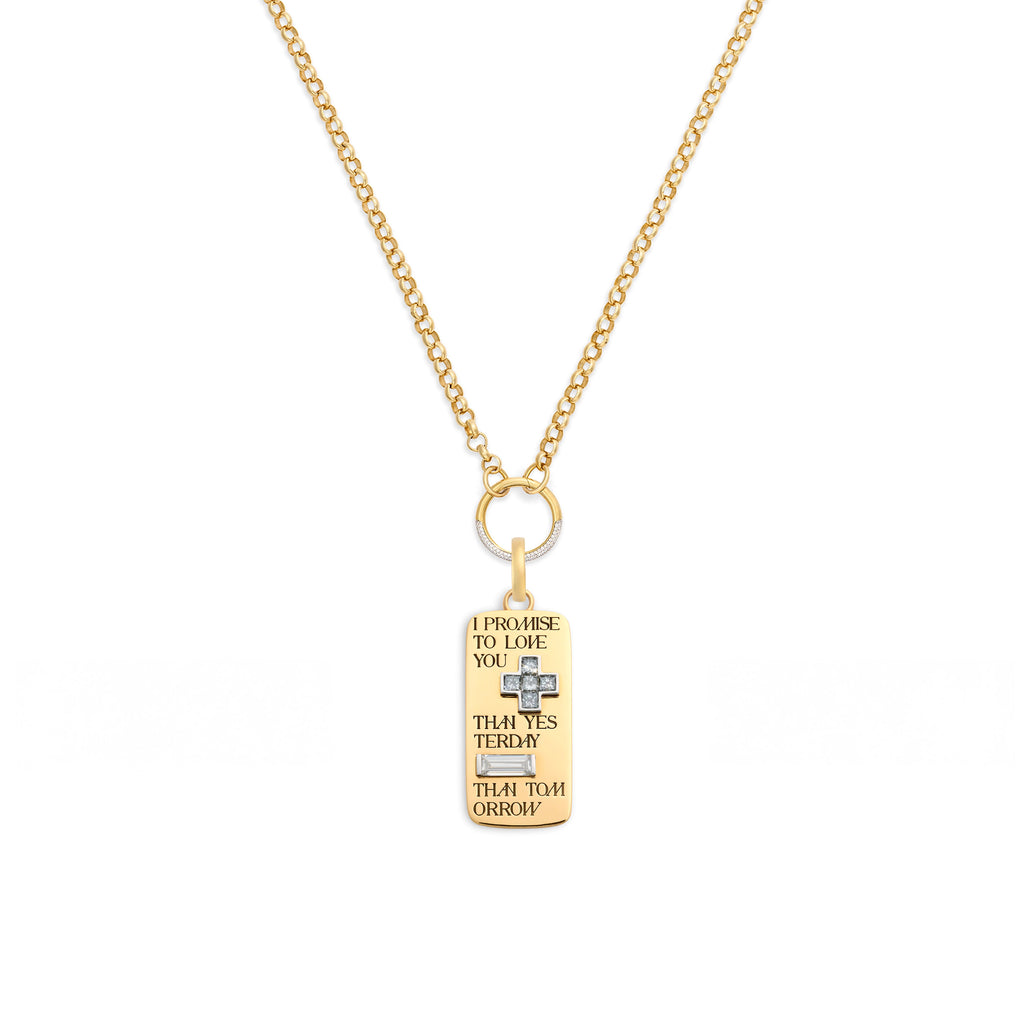 True Love | Promise Ingot Medium Belcher Open Chain | Diamonds, 18K Yellow Gold view 1