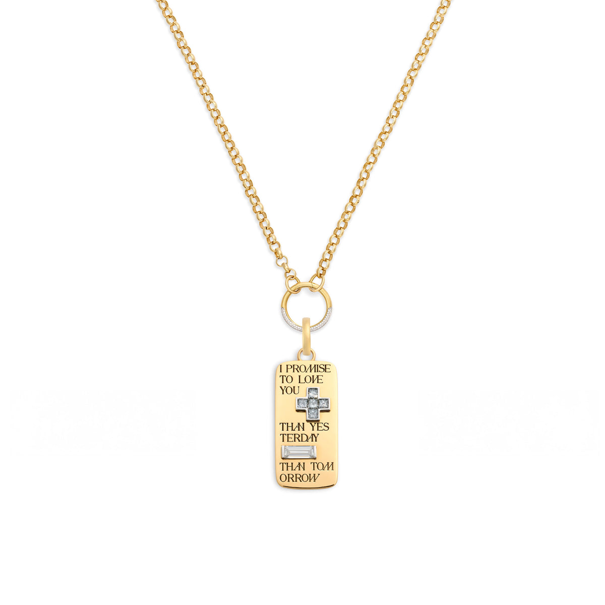 True Love | Promise Ingot Medium Belcher Open Chain | Diamonds, 18K Yellow Gold