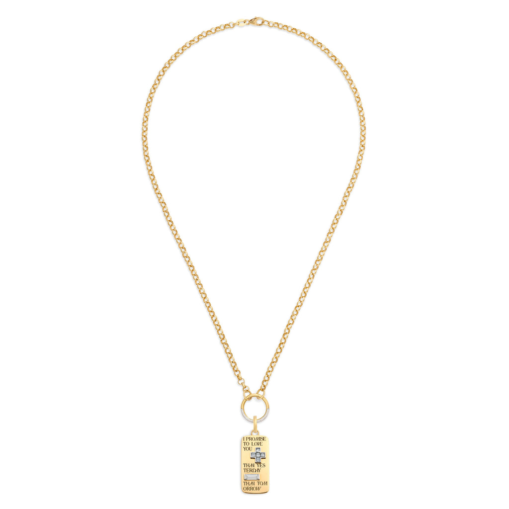 True Love | Promise Ingot Medium Belcher Open Chain | Diamonds, 18K Yellow Gold view 2