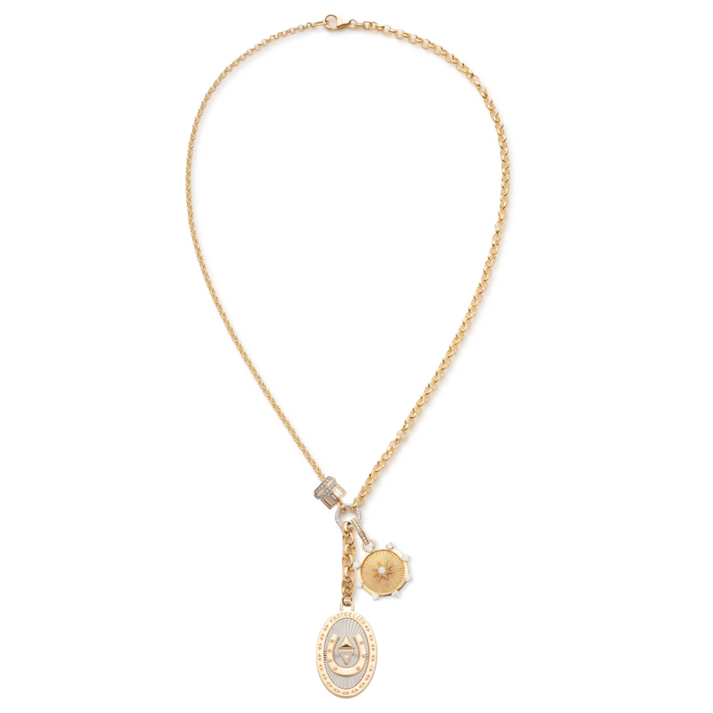 18K Mixed Gold Protection and Spark Heavy Mixed Belcher Extension Story : in Mixed Gold with Diamonds – FoundRae view 2