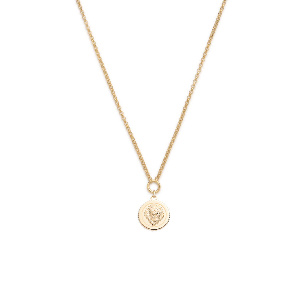 Strength Small Stationary Belcher Necklace : In Yellow Gold view 1